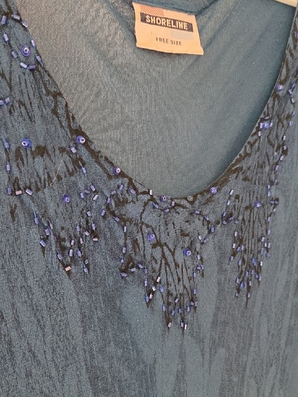 Shoreline Blue and Cream Sleeveless Ombre Maxi Dress - Picture 4 of 6